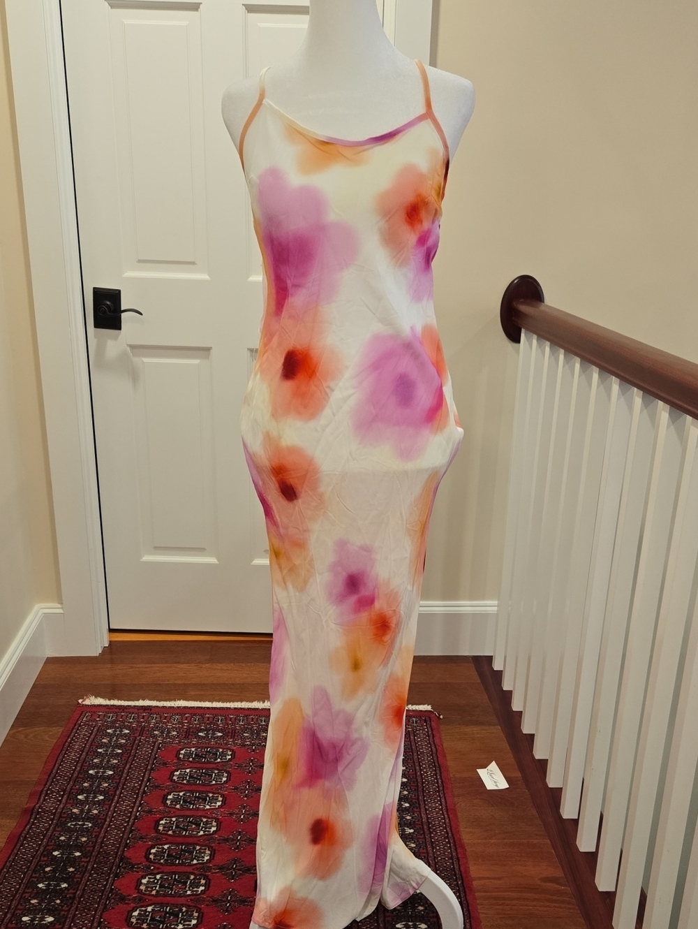 Princess Polly Floral Slip Maxi Dress in Pink & Orange